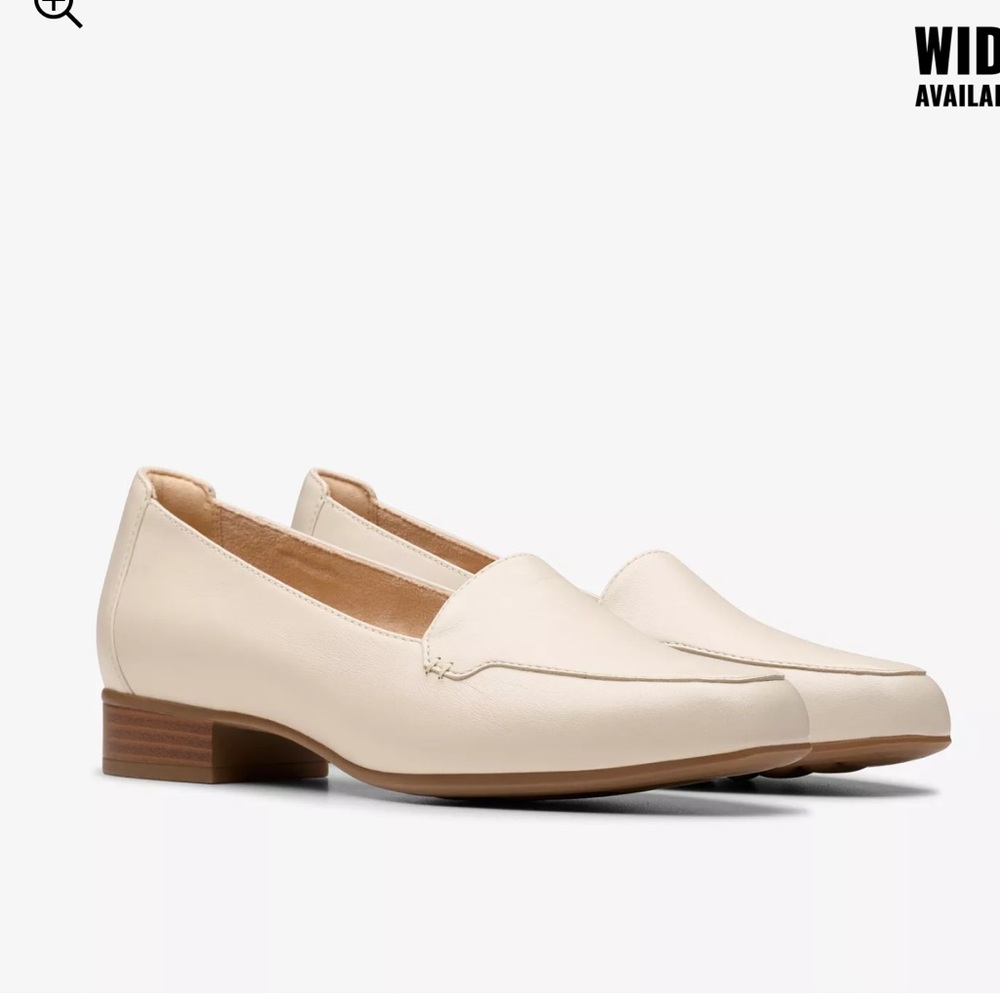 Clarks Krystine Lily Cream Leather 7.5 WIDE loafers - Picture 3 of 12